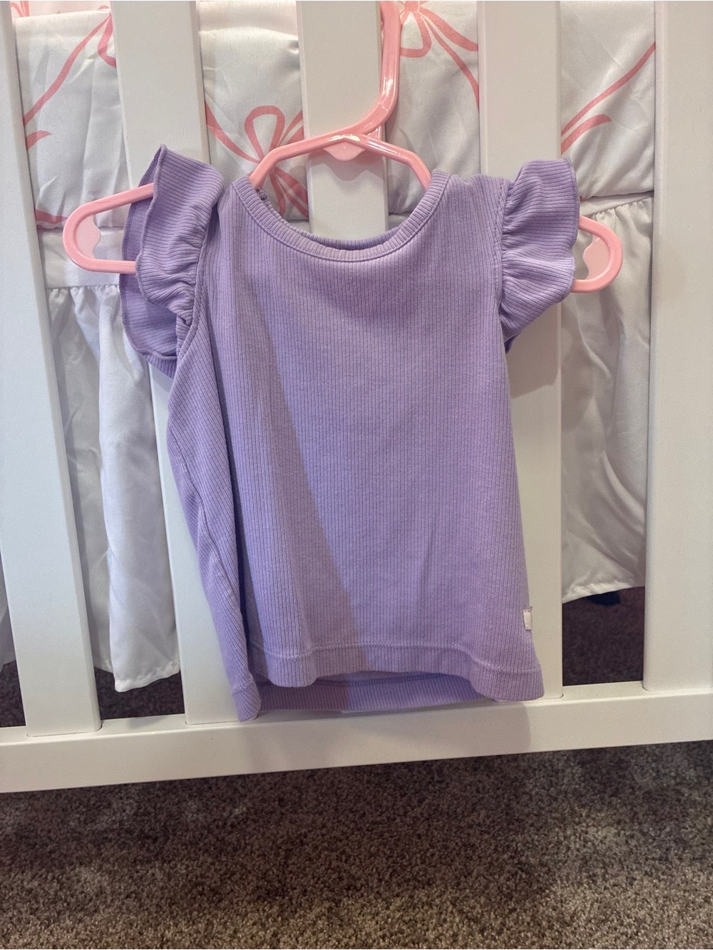Ruffle Butts Lavender Ribbed Ruffle Sleeve Tank Top 6-12 months